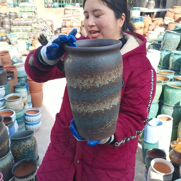 红陶口19高33一个盆子