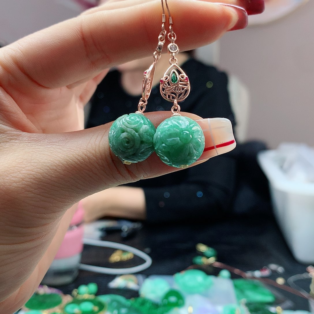 【闪购商品】翡翠耳饰银S925镶嵌，