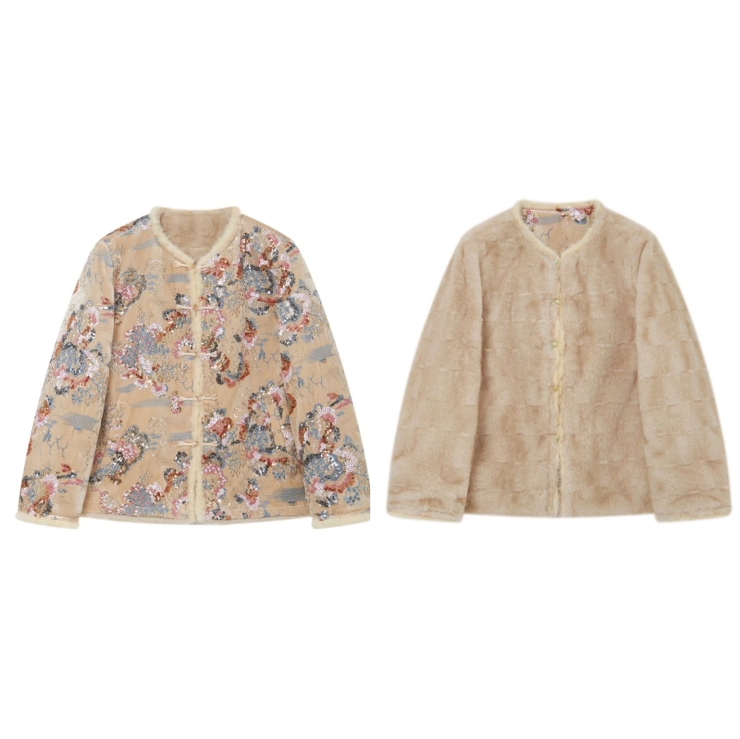 【花翎】中国风开襟绣花新中式刺绣拼接外套