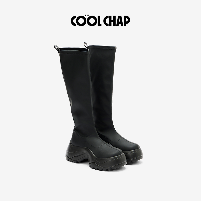 COOLCHAP【品牌专卖】秋冬时尚熔融系列II百搭瘦瘦靴厚底增高长靴