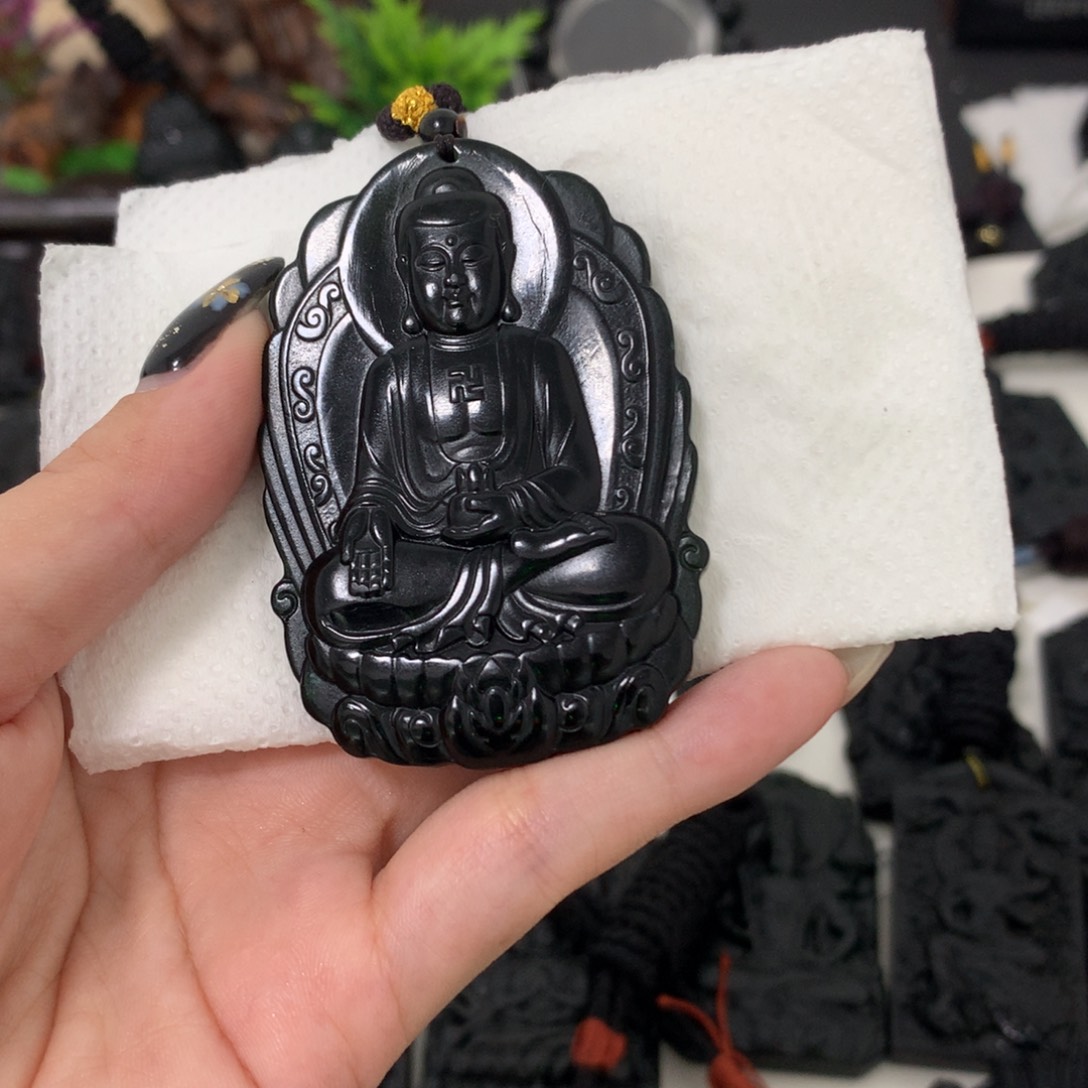 一***哥天然缅甸a货钢琴黑挂件