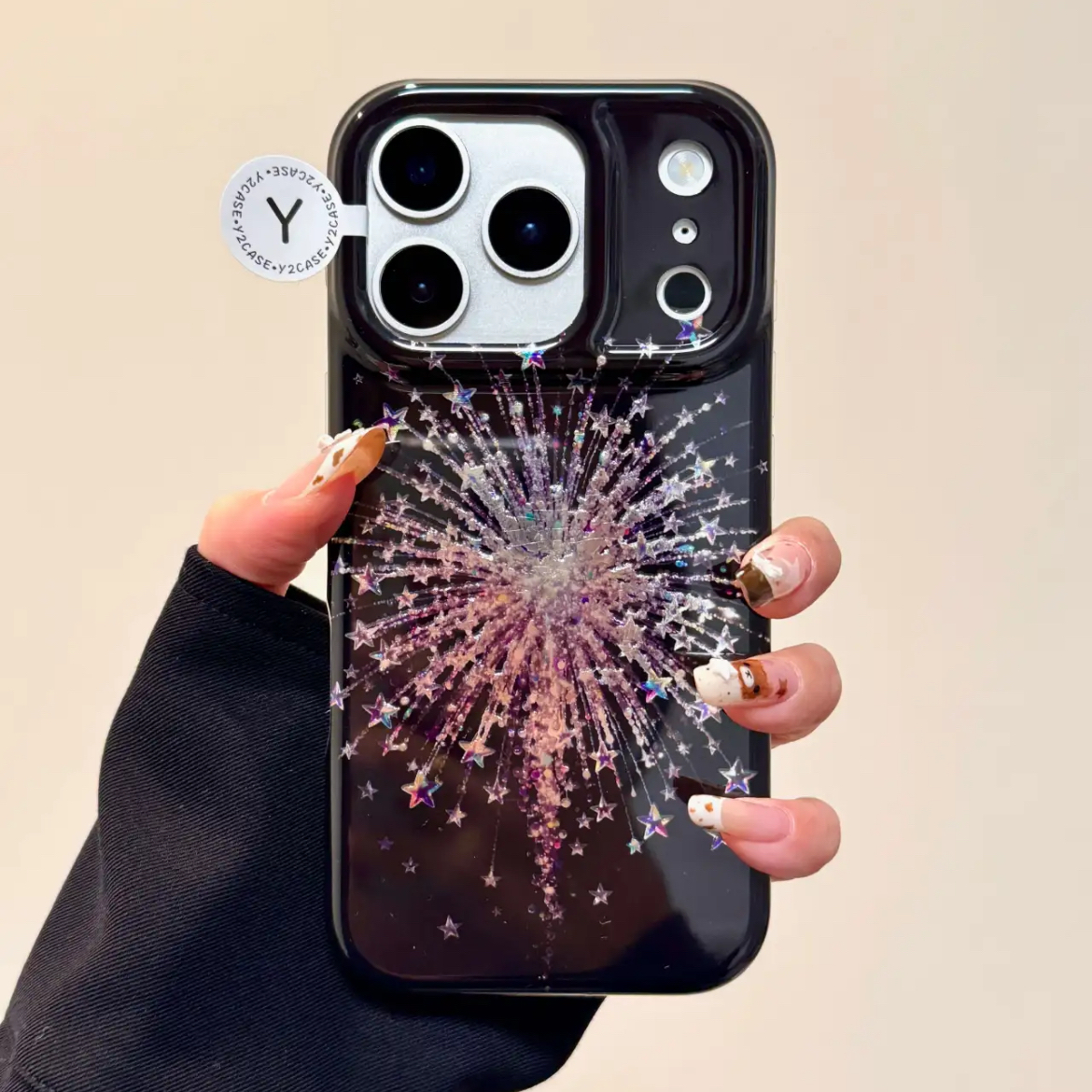 ins风简约星星绽放烟花适用苹果17promax手机壳iphone16pro保护套