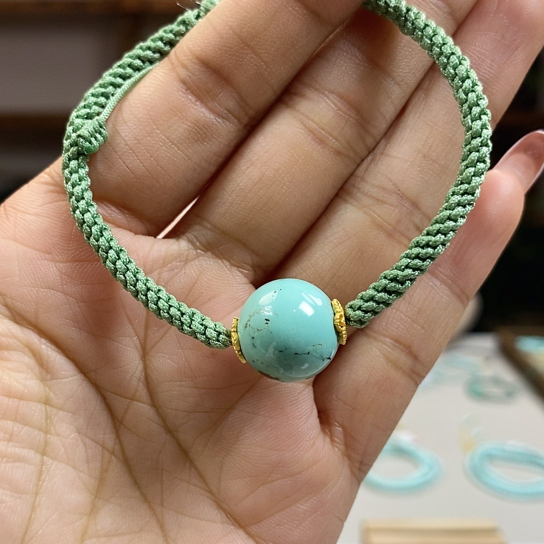 绿松石A3圆珠手绳未镶嵌