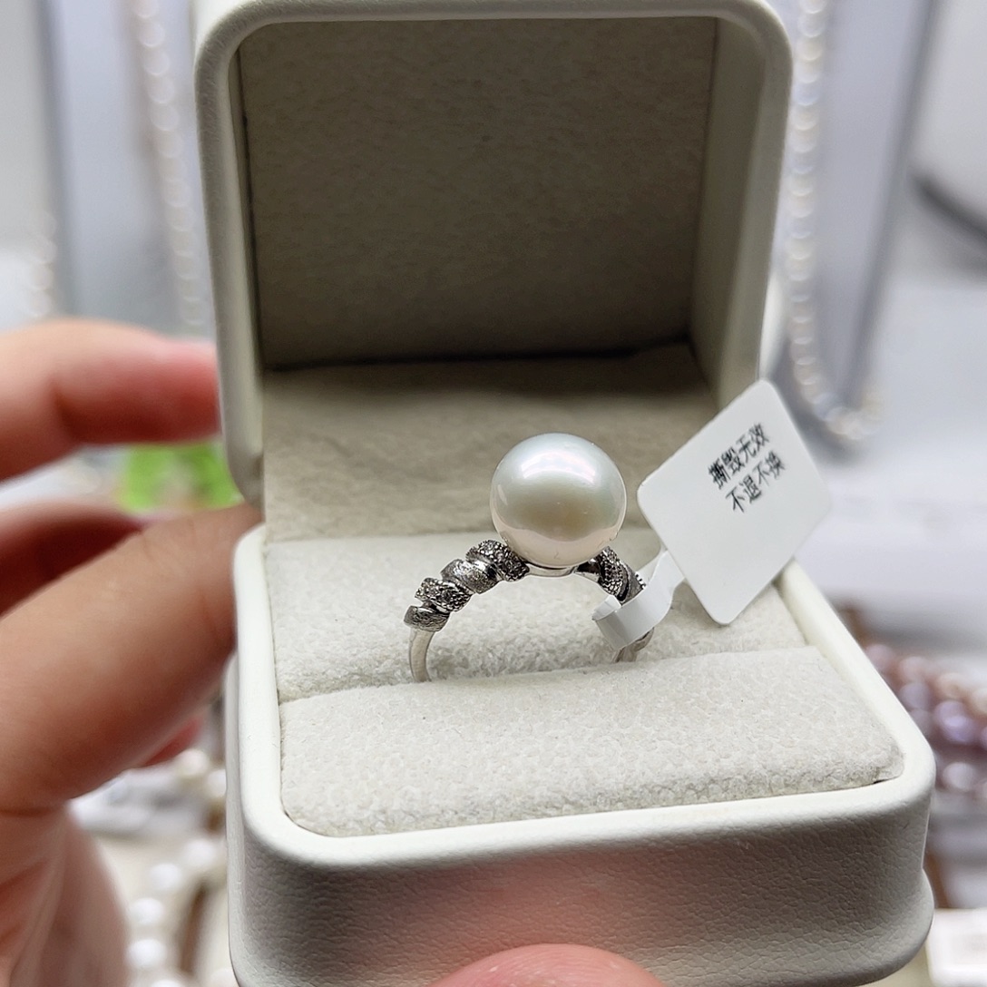 戒指淡水珍珠银S925镶嵌