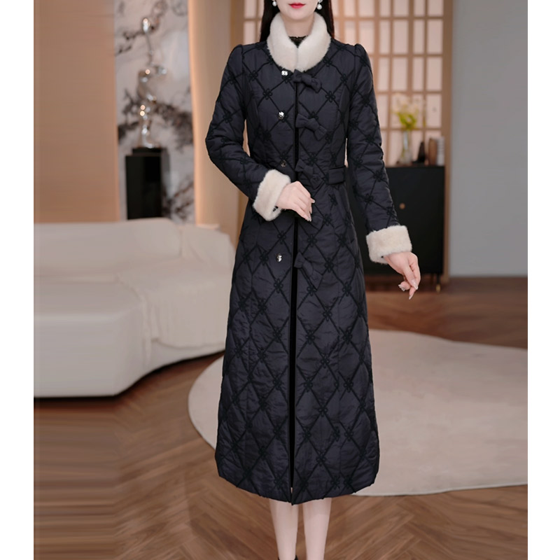 DBF-25B528NX 新款套装加厚保暖轻奢贵气时尚优雅大衣连衣裙M-5XL