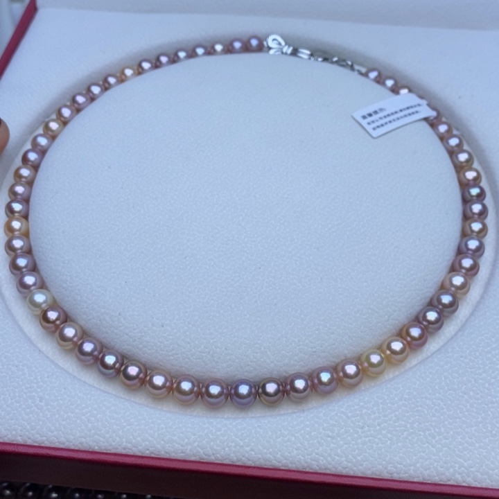 淡水珍珠颈饰未镶嵌7-8mm马卡龙