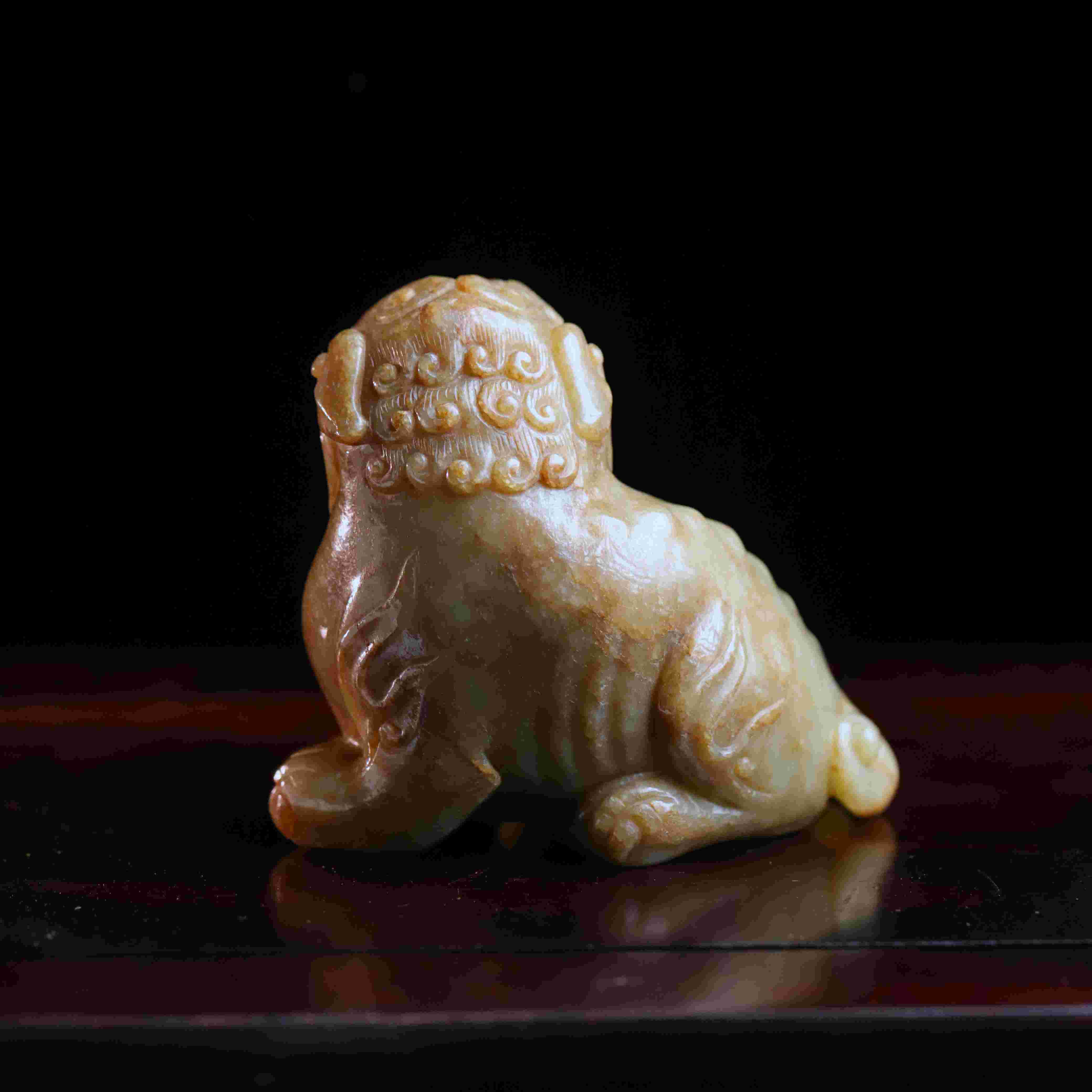 明代和田玉玉狮摆件-NX