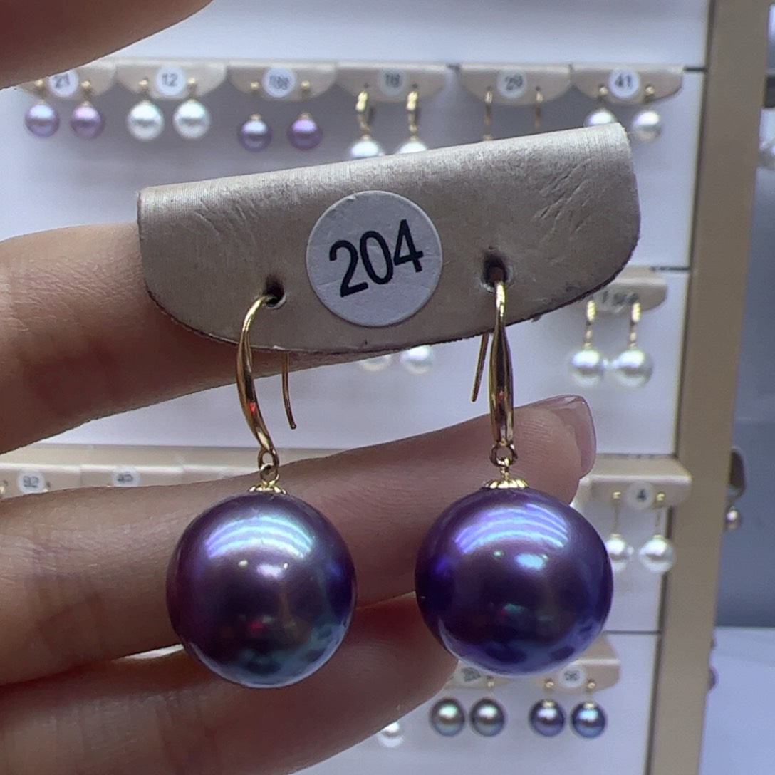 淡水珍珠耳饰18K金镶嵌