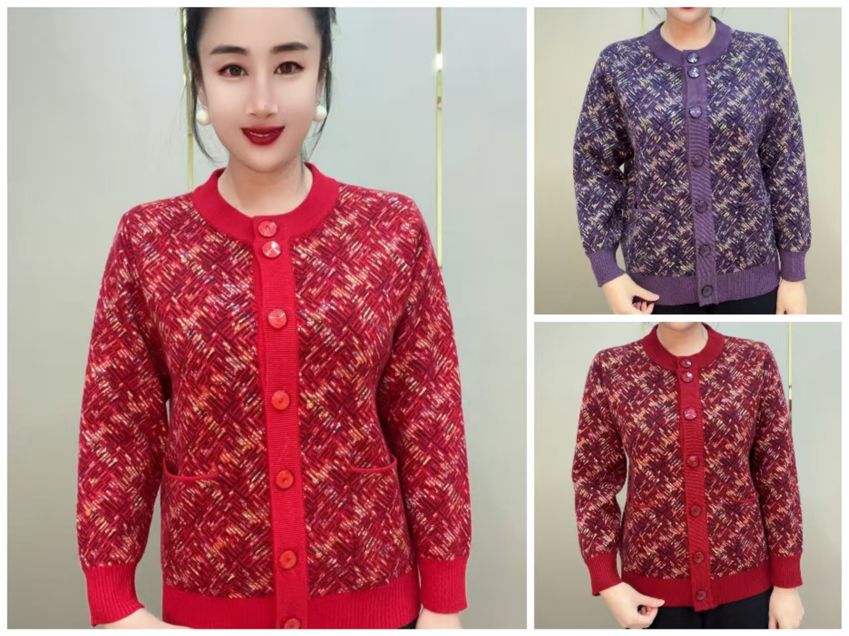 2027款圆领针织开衫