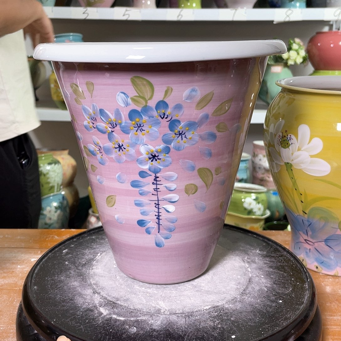 景德镇陶瓷花盆微瑕口20高24