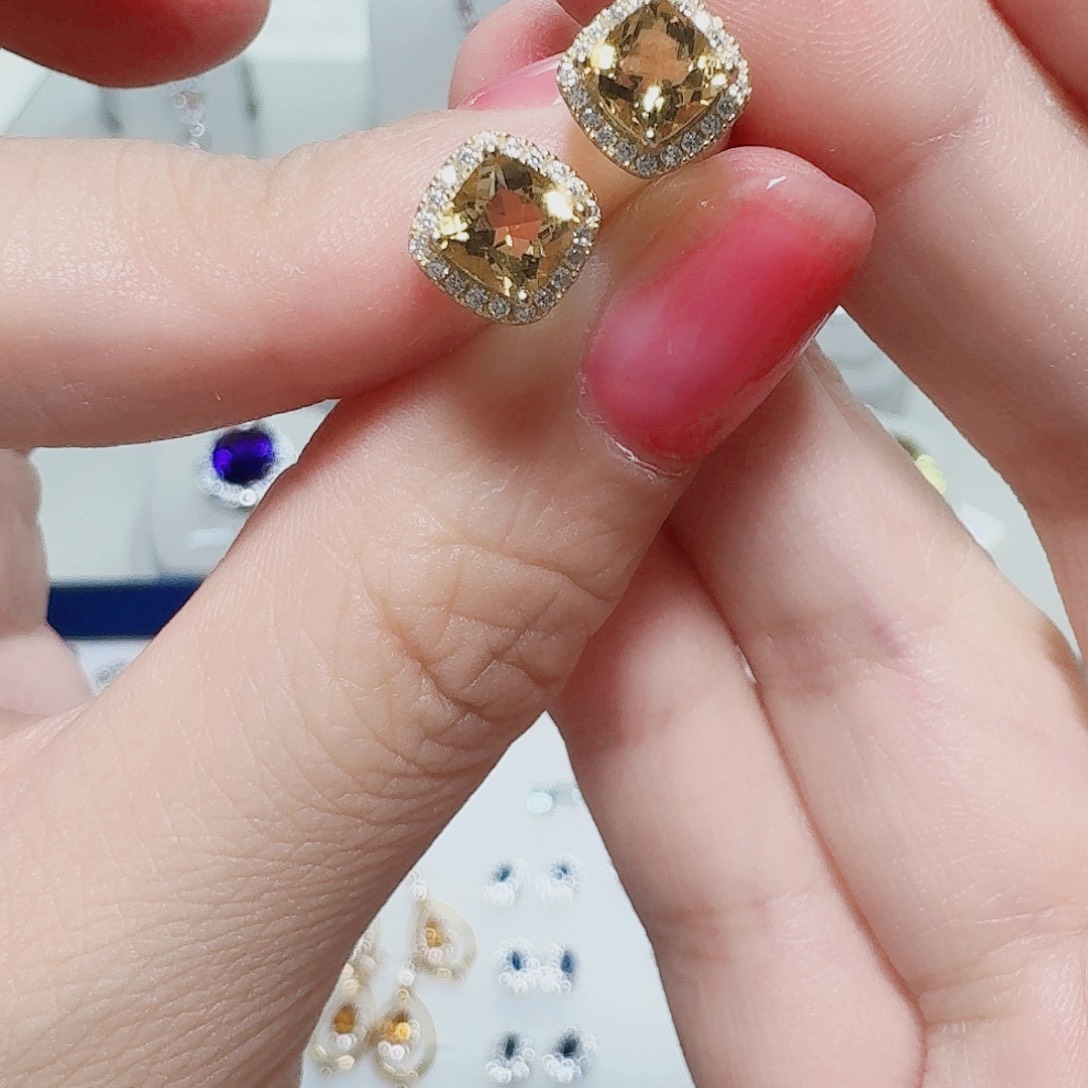 吊坠925银合成立方氧化锆耳钉