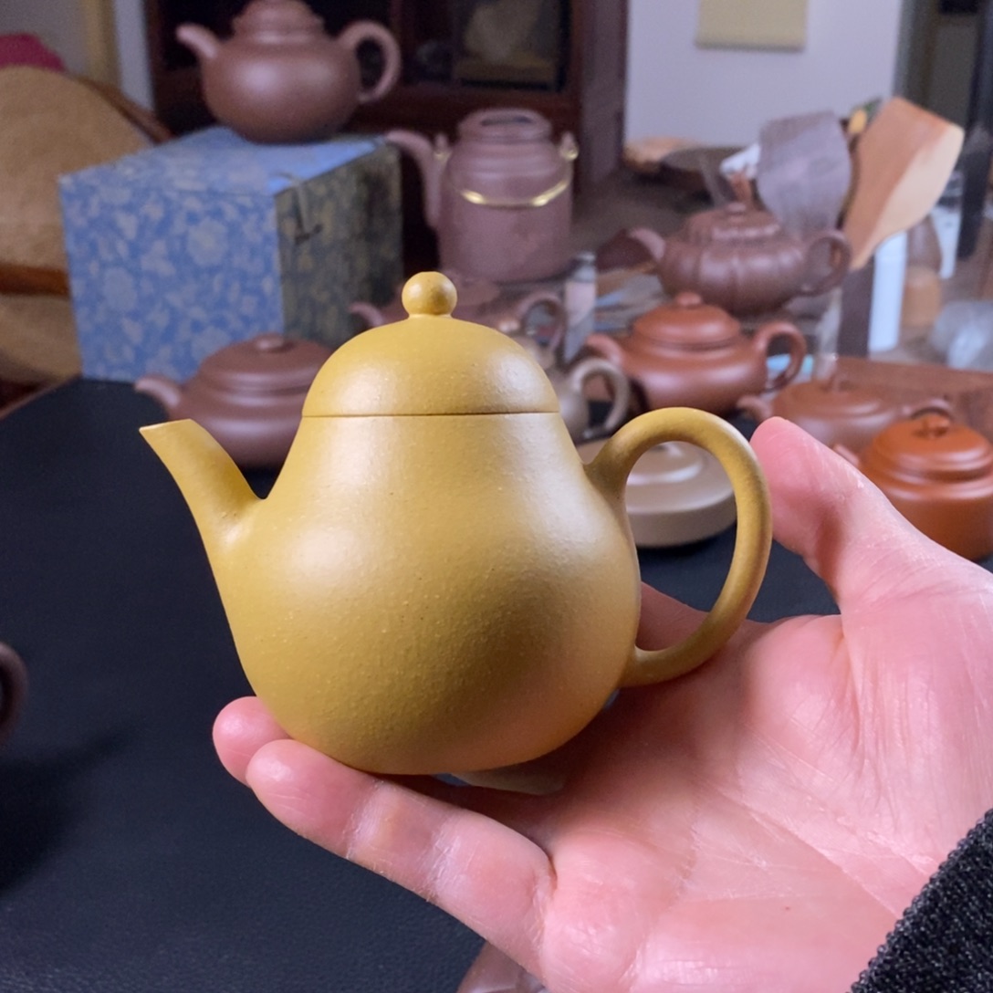 紫砂茶壶大水潭梨皮绿鸣远高梨