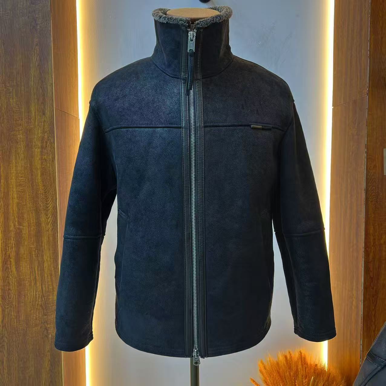 BENZHI/本秩重工水洗皮毛一体立领时尚复古冬季2025新款皮草外套