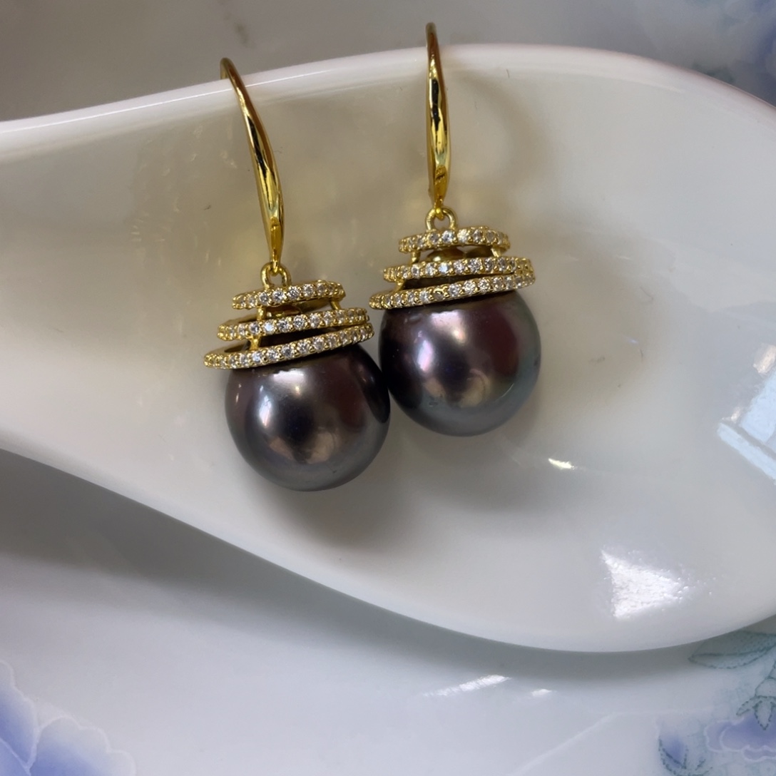 耳饰海水珍珠银S925镶嵌