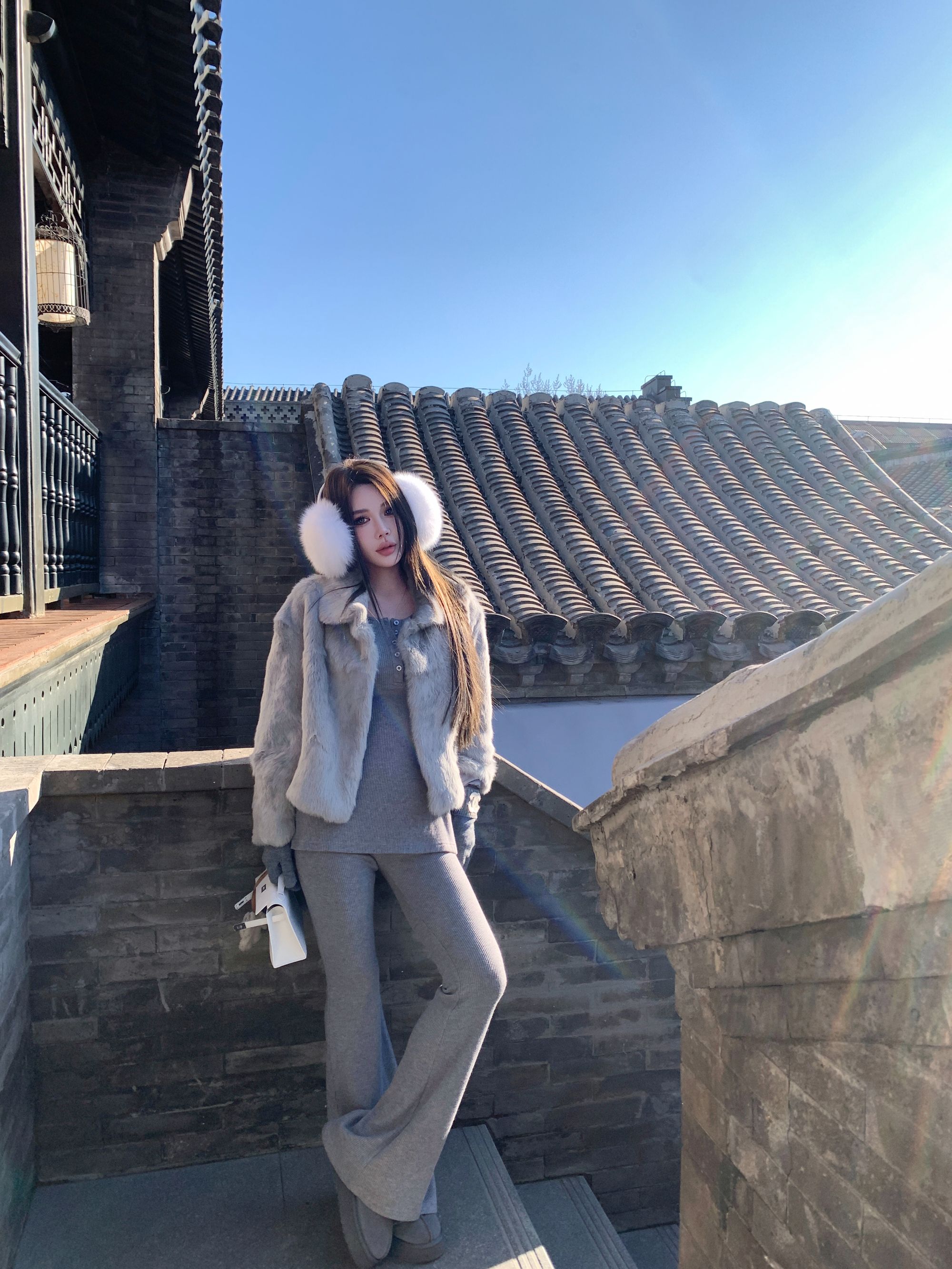 媛媛【奶兔冒泡】新款兔毛皮草小个子皮草外套冬#PC0101