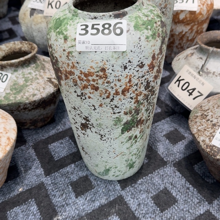 瓷片景德镇高温花器编码3586高32口9默认无孔