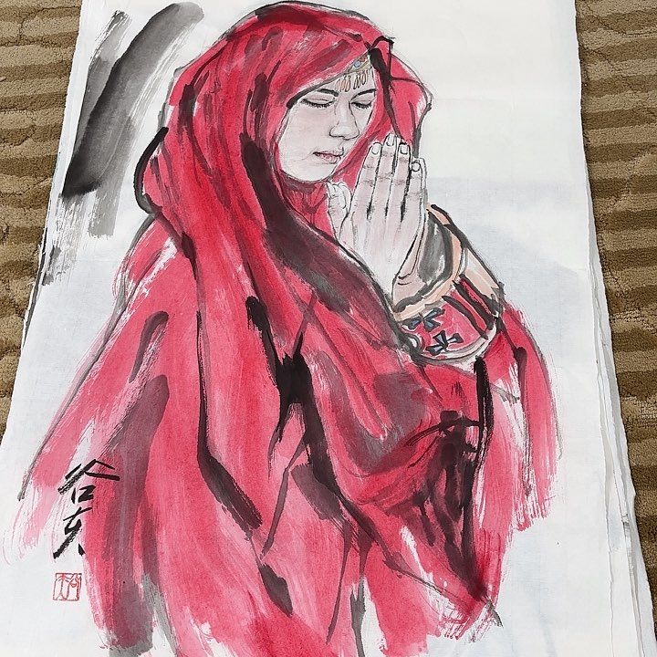 国画花鸟的翅膀和翅膀都是