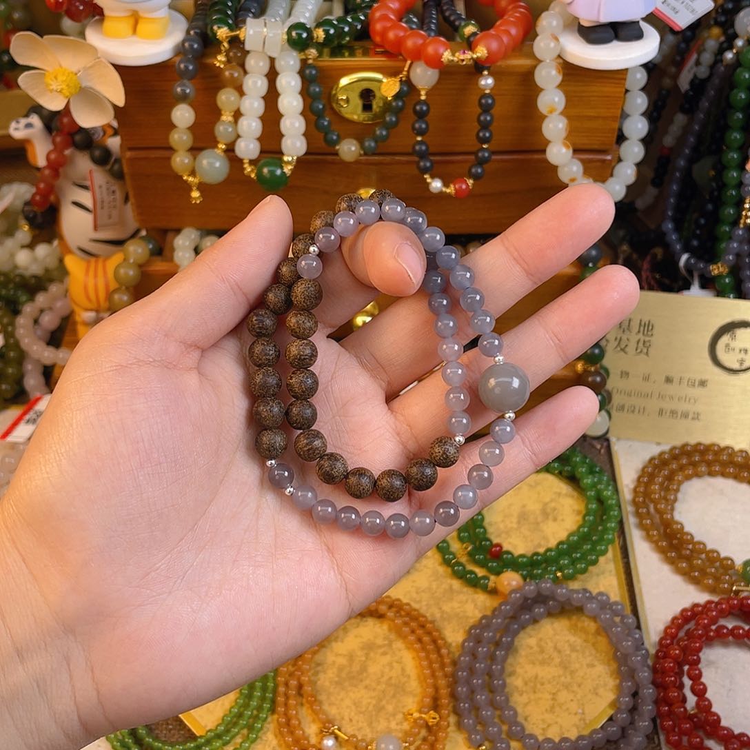 和田玉双圈手串未镶嵌