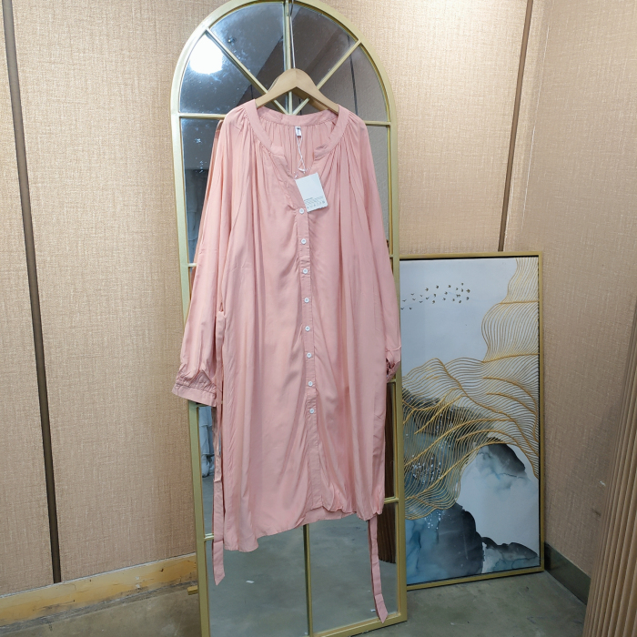 CL110孕妇粉色连衣裙M90-130L140XL150