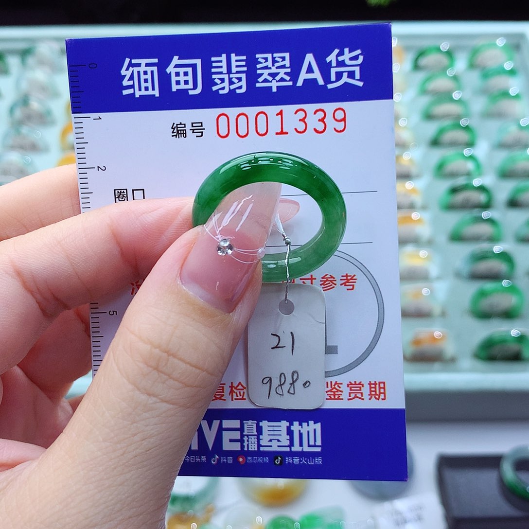 翡翠戒指未镶嵌猫***鱼21号