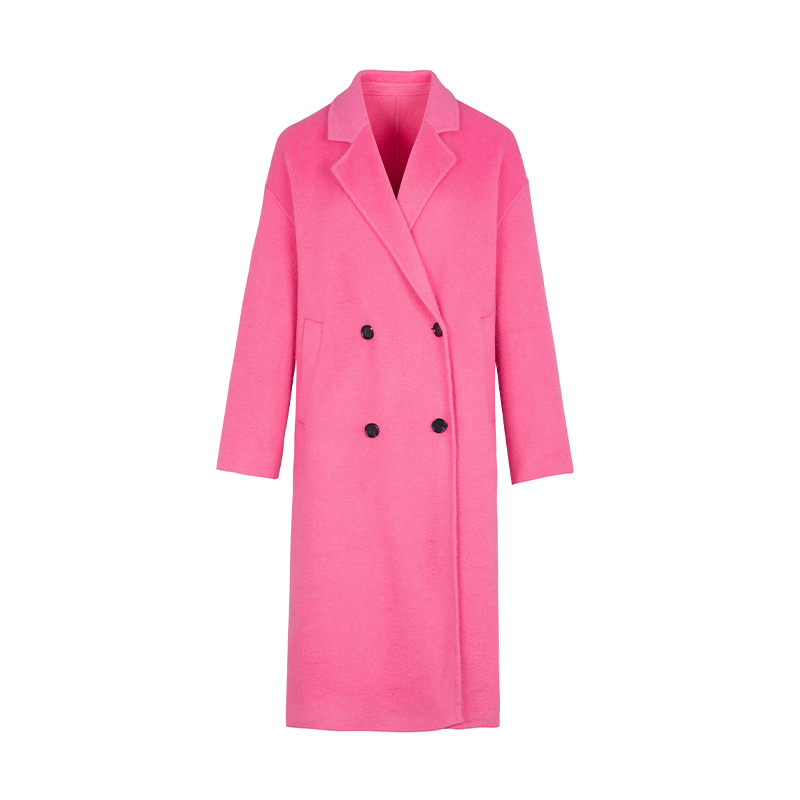 NCM女装2024冬季新款双面呢百搭时尚彩色中长款双面呢大衣34601