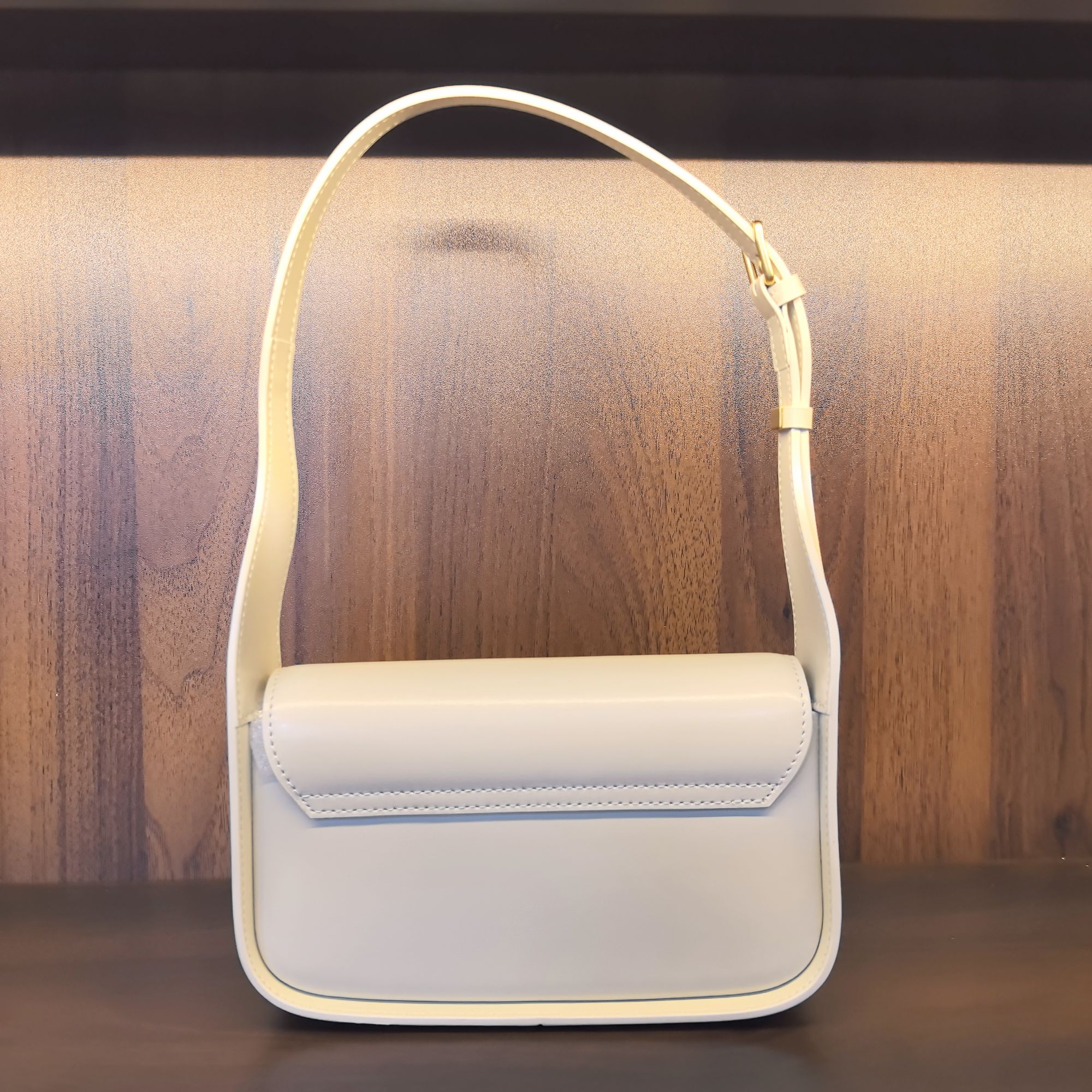 薇薇手工真皮包5006-20-白色-长20x高12-光面腋下林A160