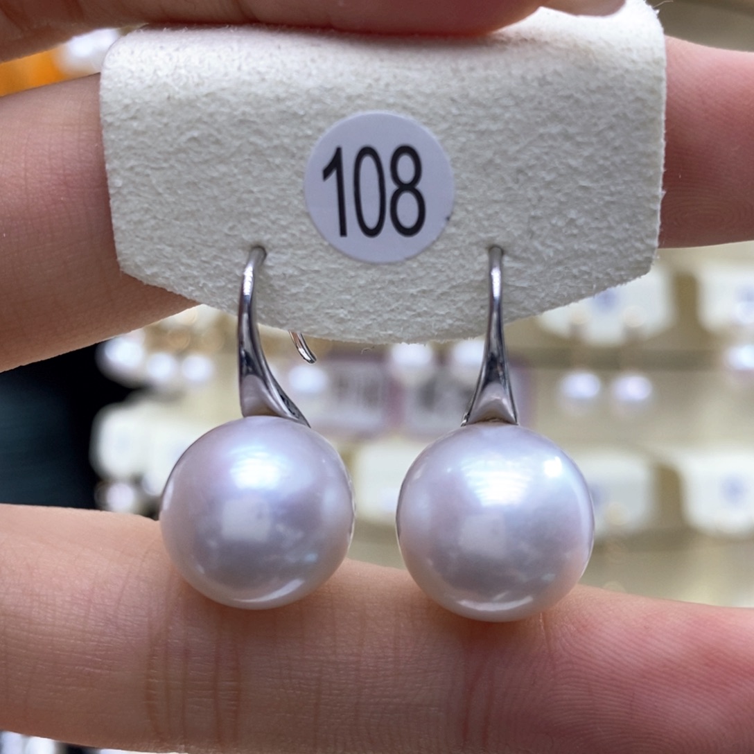淡水珍珠耳饰银S925镶嵌