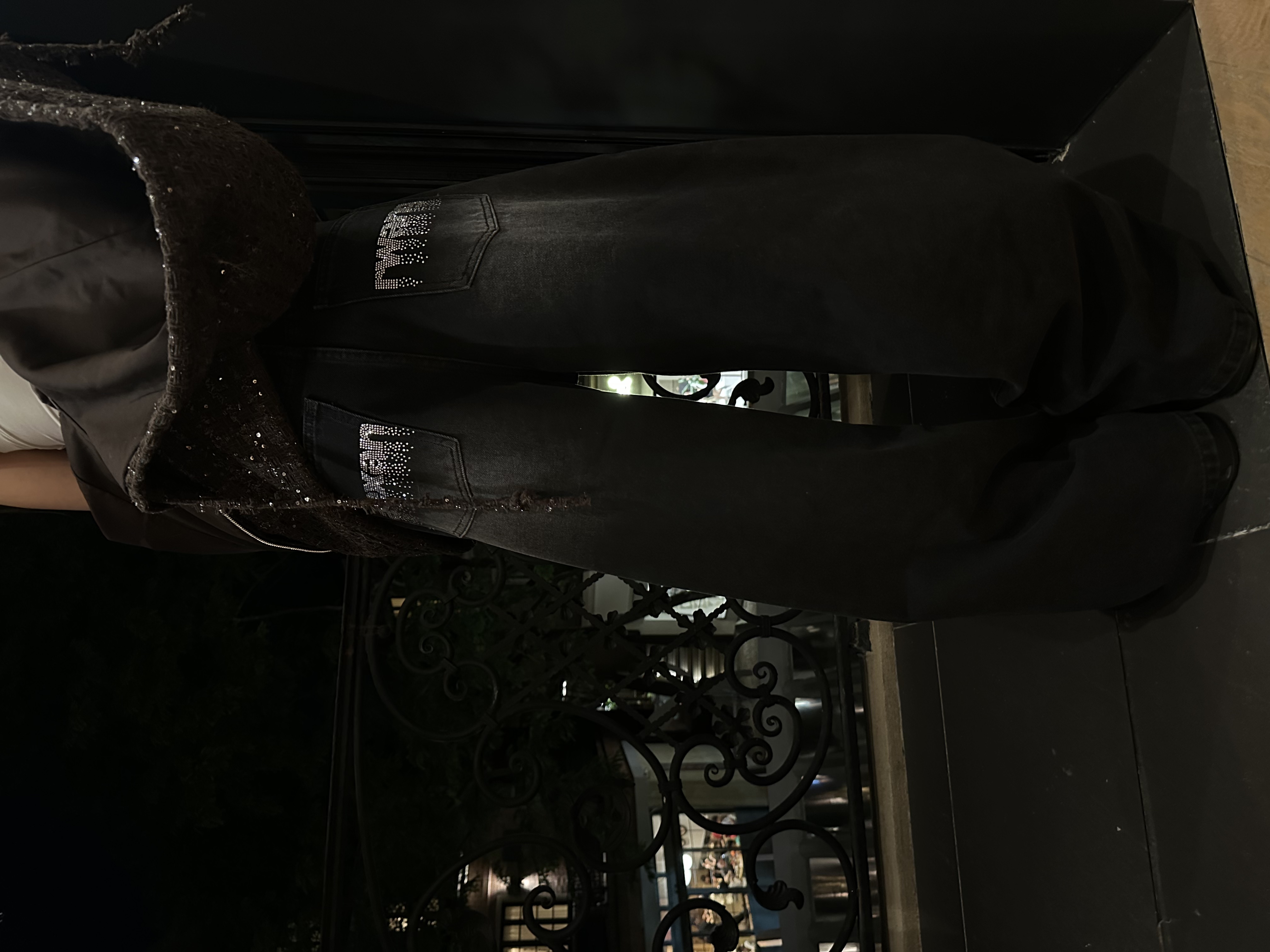 可可不加酱【纽约夜市】闪钻设计时尚百搭设计牛仔裤LWJ25D4K3278