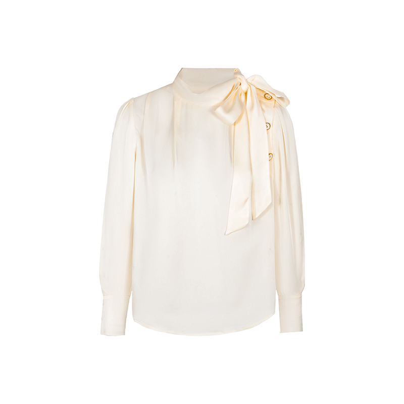 【尚雅专属】商场同款春秋新品不规则门襟醋酸上衣N021A41155