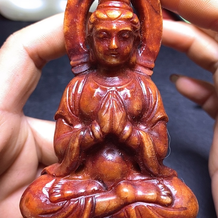 白玉菩提吊坠摆件