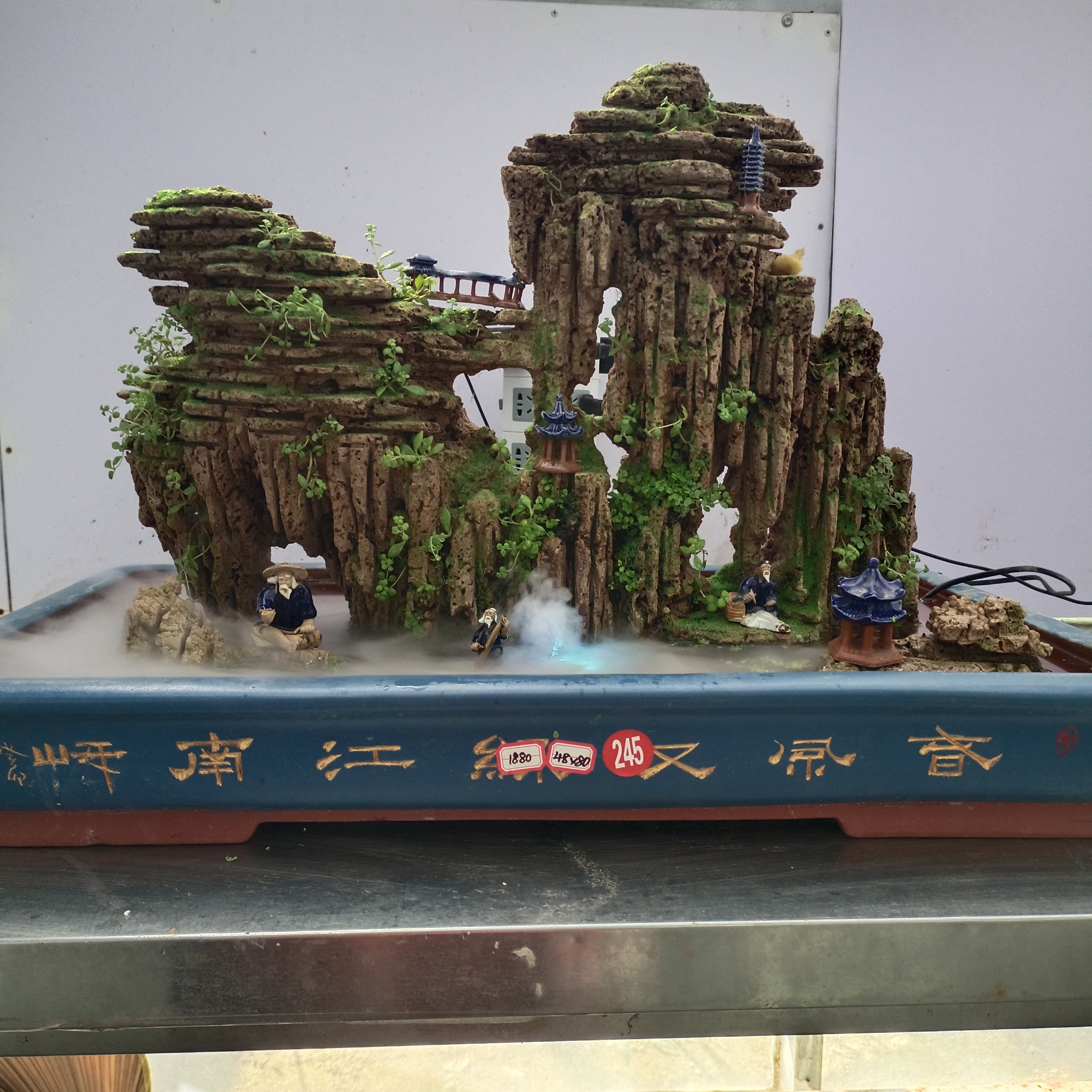 高48盆长80高山流水吸水石绿植盆景