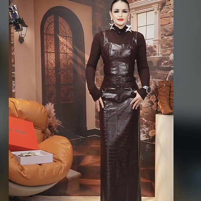 马甲女士咖啡色长款