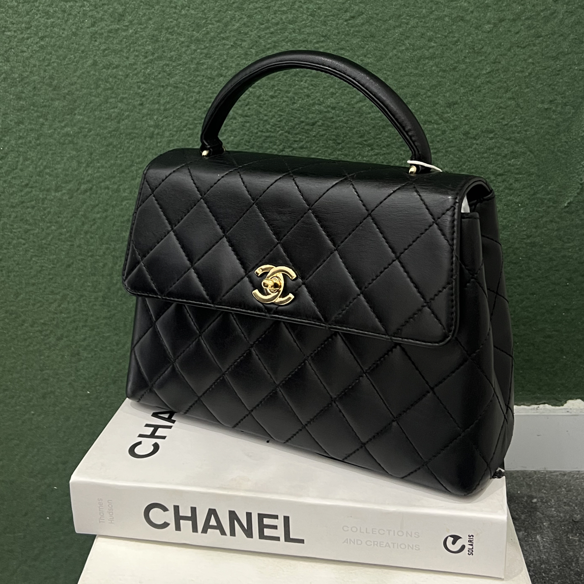 95新 Chanel/香奈儿 黑色Kelly凯莉菱格手提包