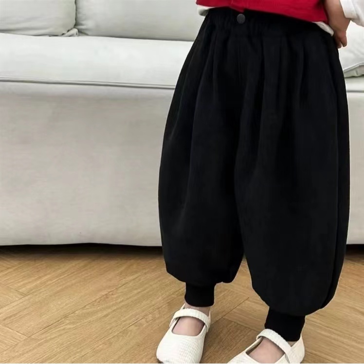 【米果妈】儿童2025冬季新款时尚加绒加厚保暖卫裤B5146