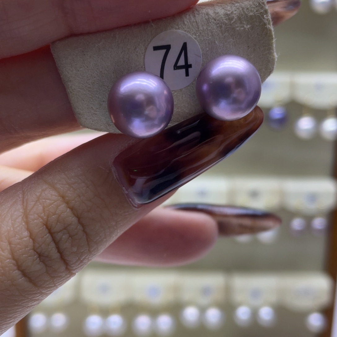 淡水珍珠耳饰18K金镶嵌