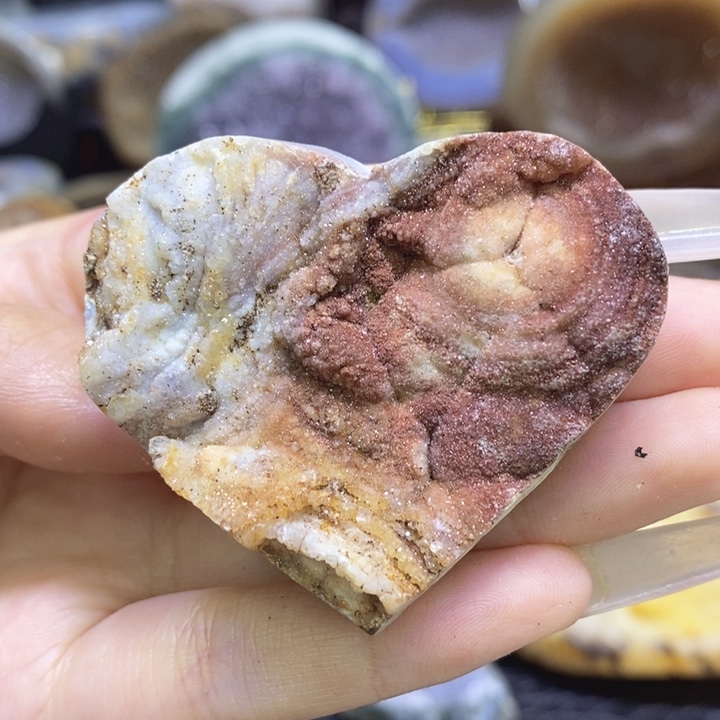 未镶嵌珠宝半成品紫晶流沙爱心
