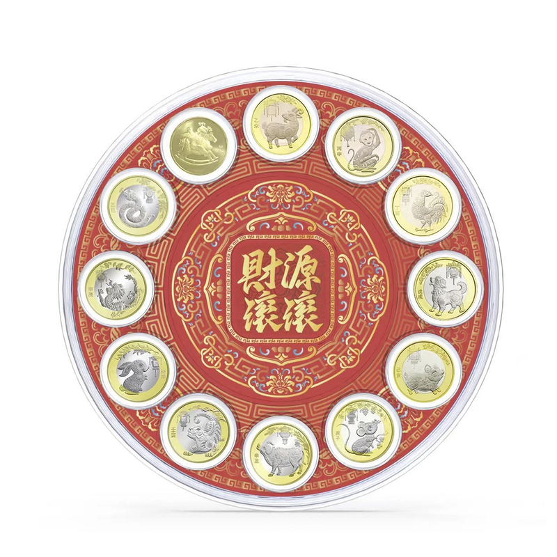 法定货币【中币邮品】(2014-2025年）二轮12生肖套装 圆盘版+展架 