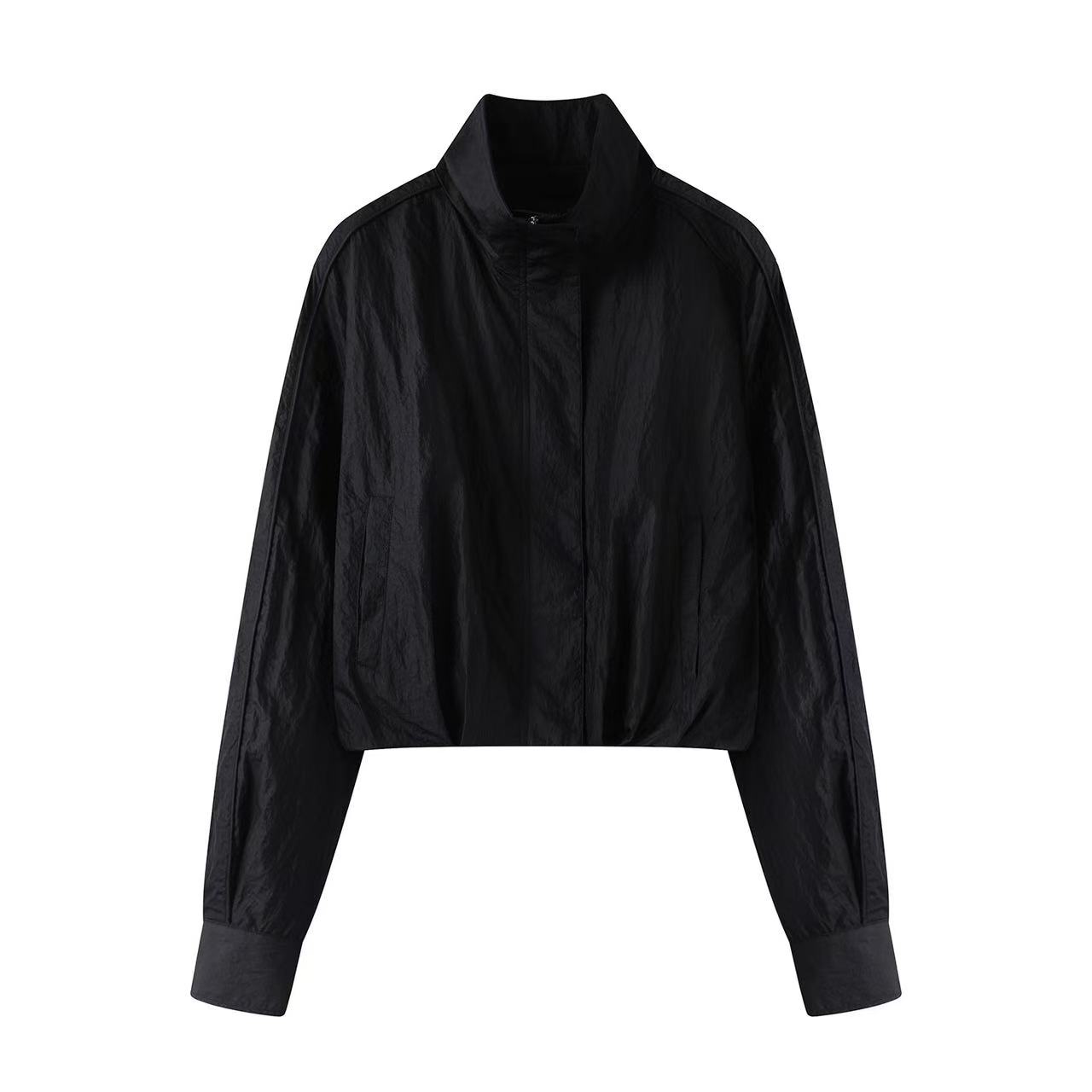 艾诺丝2025秋季新款宽松立领百搭短外套女上衣AR103038