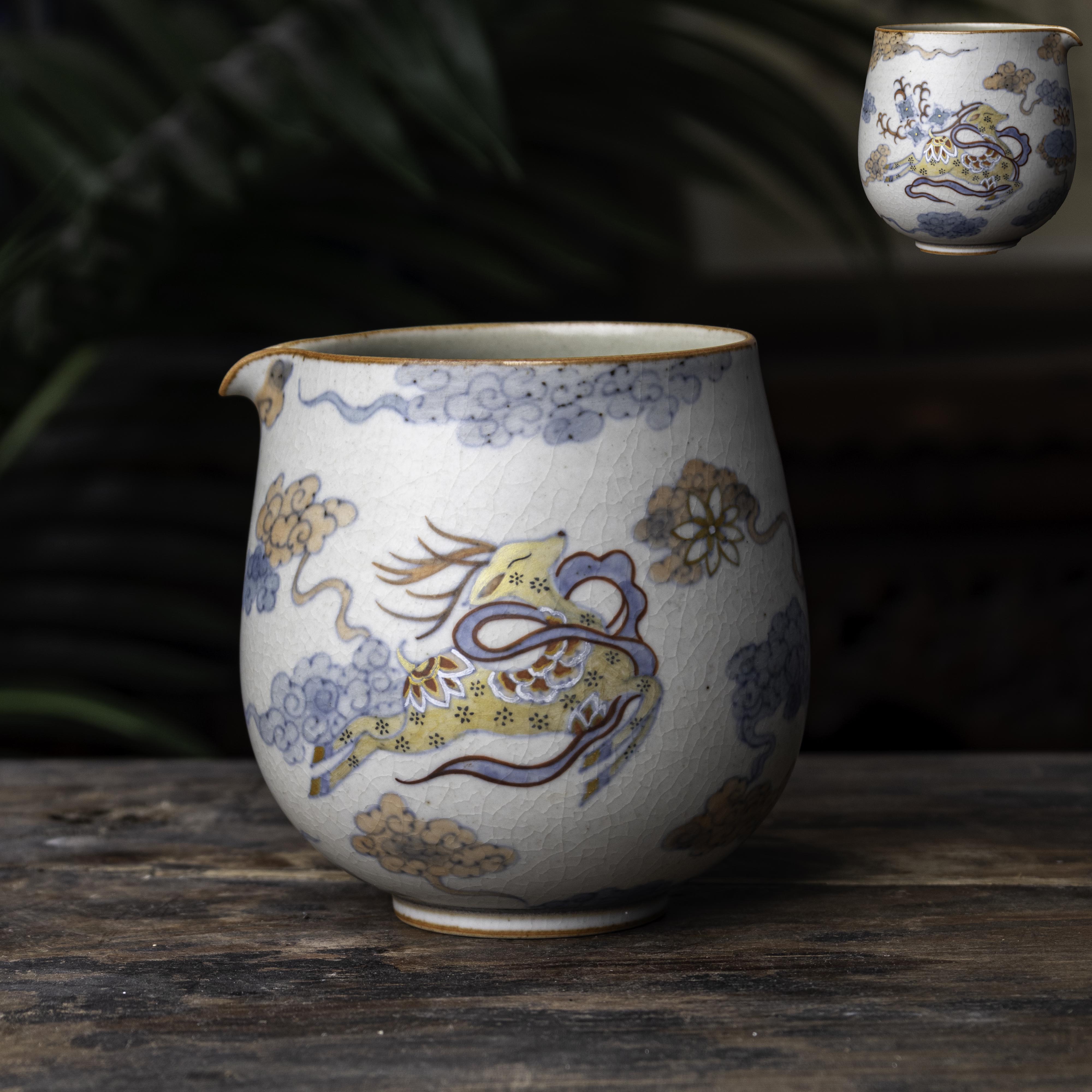 水滴公道杯斗彩.彩云鹿_200ml（C-7）