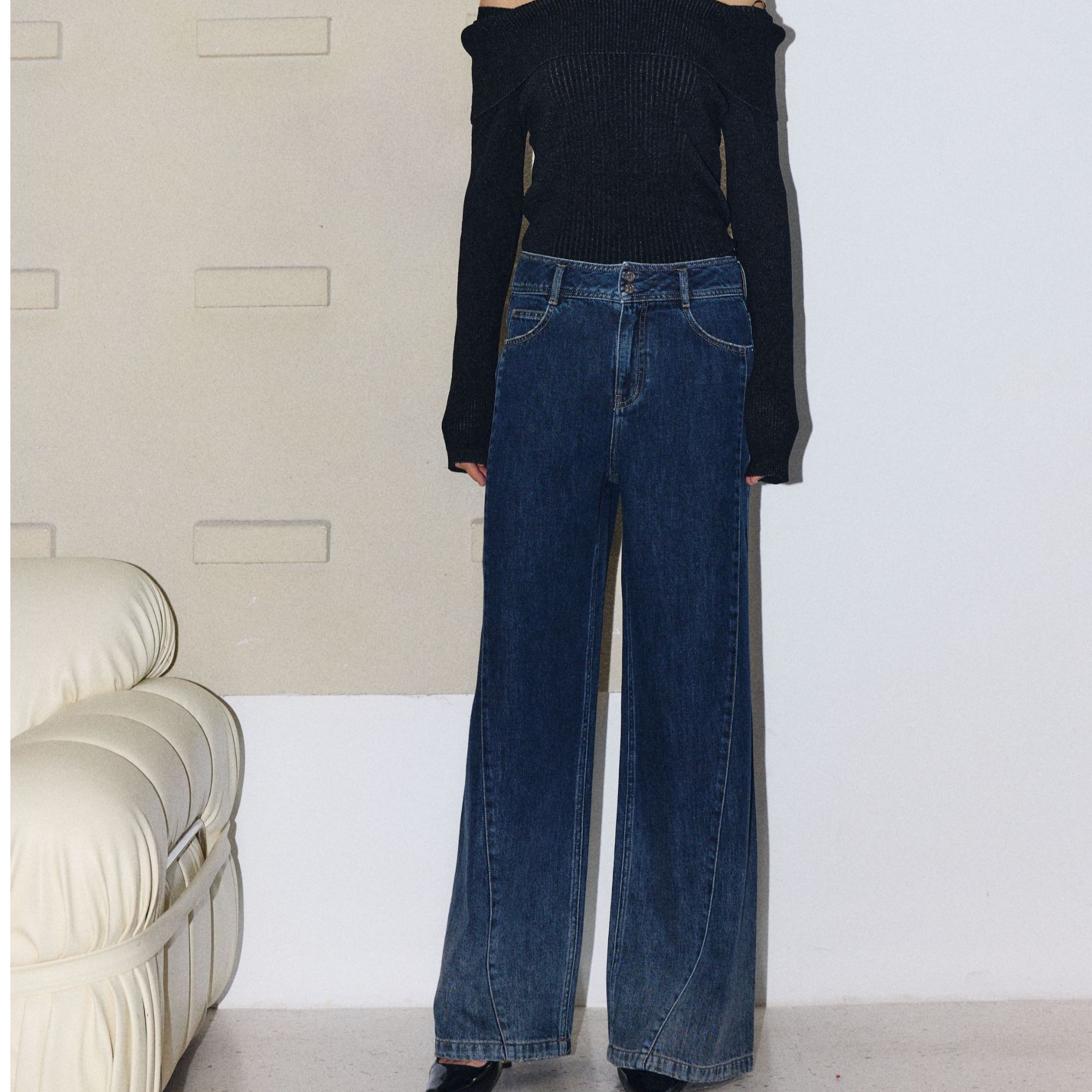 ONLY2026春季休闲阔腿裤高腰时尚女长裤牛仔裤水洗|126132096