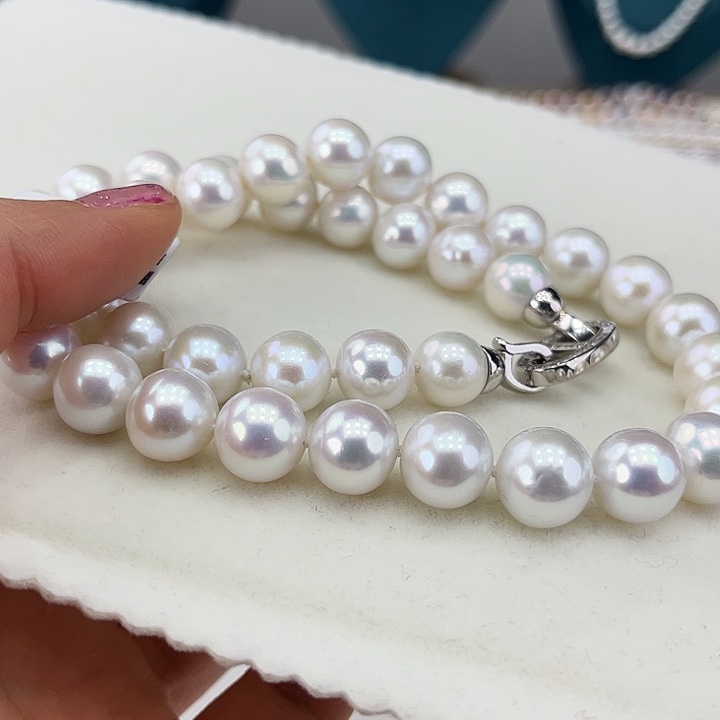 淡水珍珠颈饰银S925镶嵌➕11高品极光炫彩