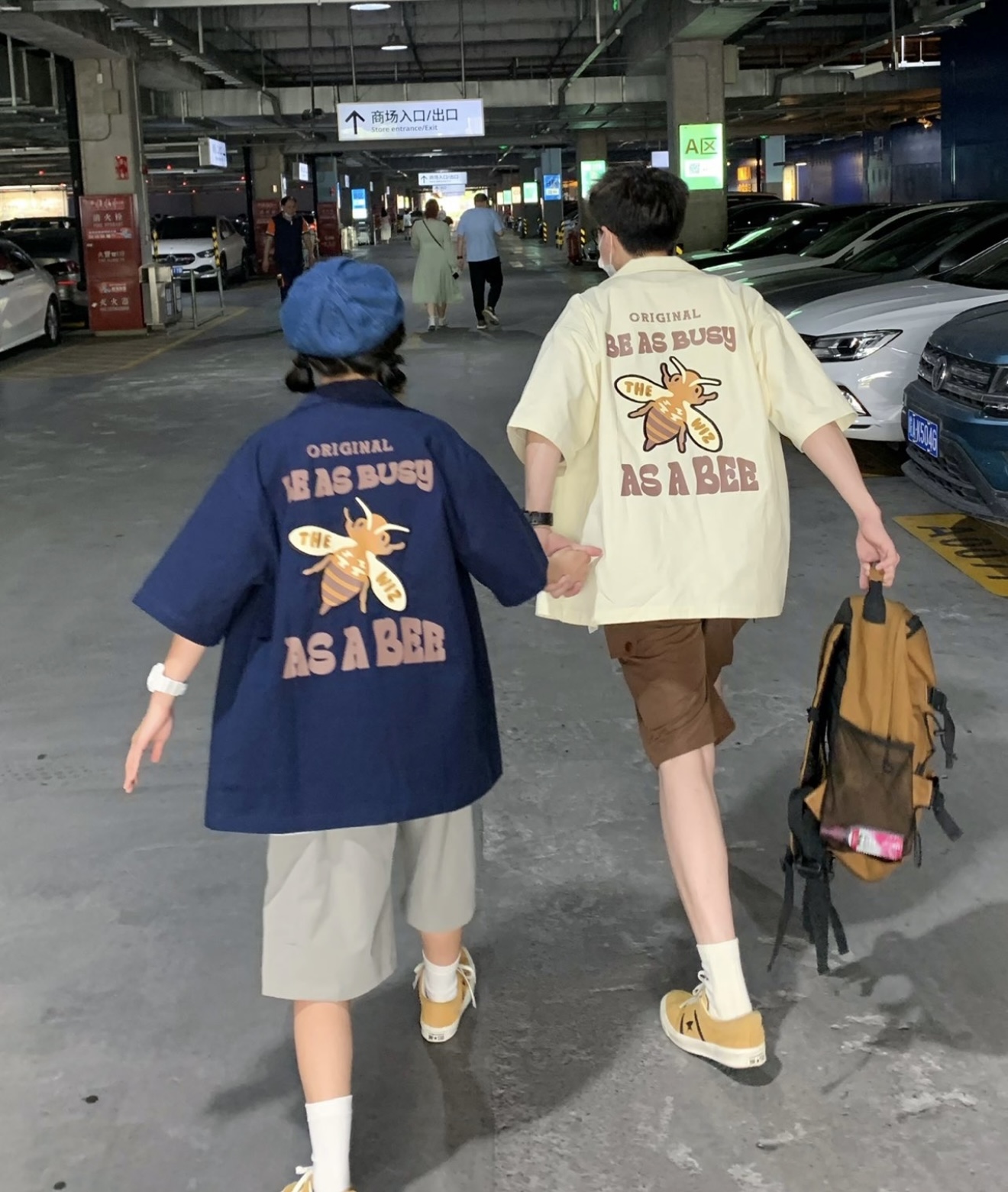 夏季男女同款休闲小蜜蜂短袖衬衫F0103
