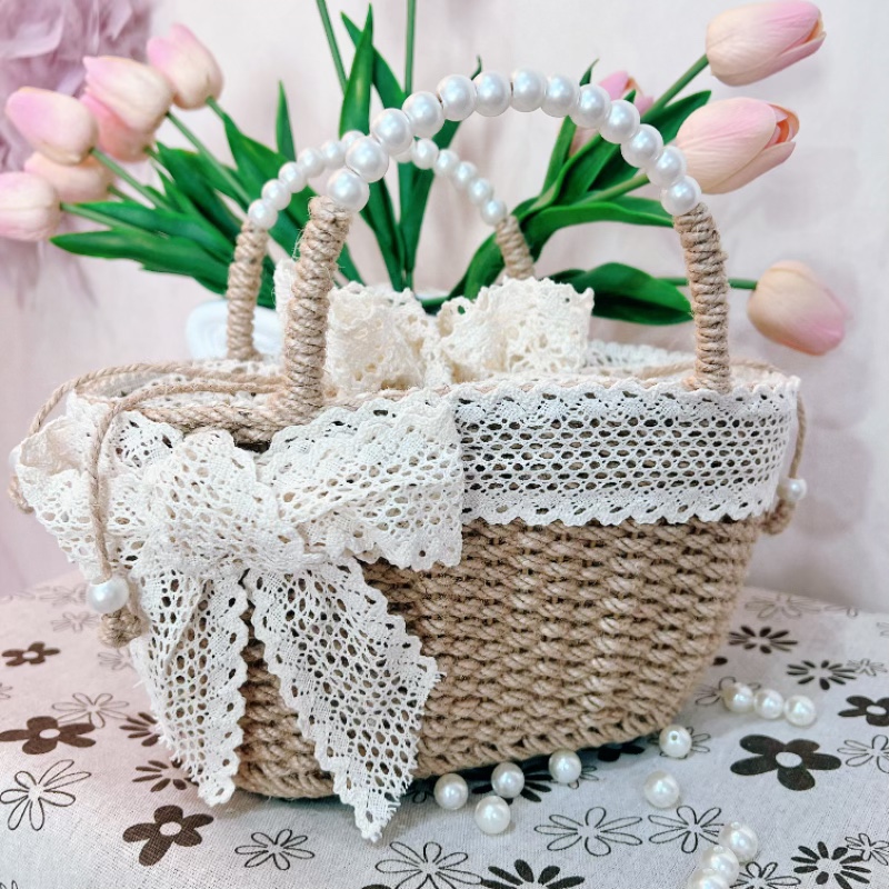 手工编织篮子收纳筐手提篮花篮收纳盒