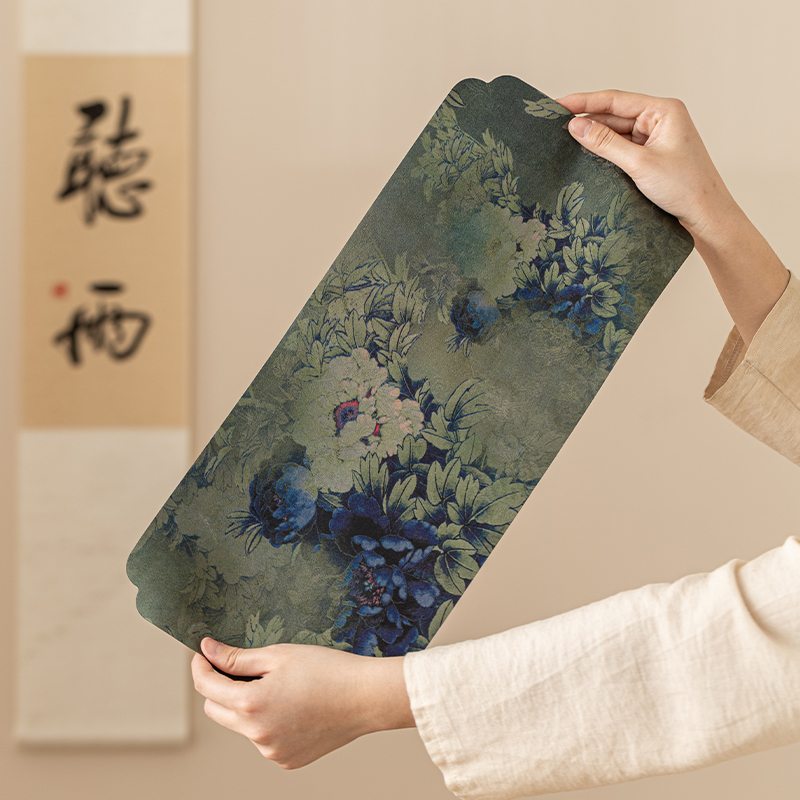 福贵干泡茶席桌旗垫云纱双面中国风茶桌垫壶垫茶道配件