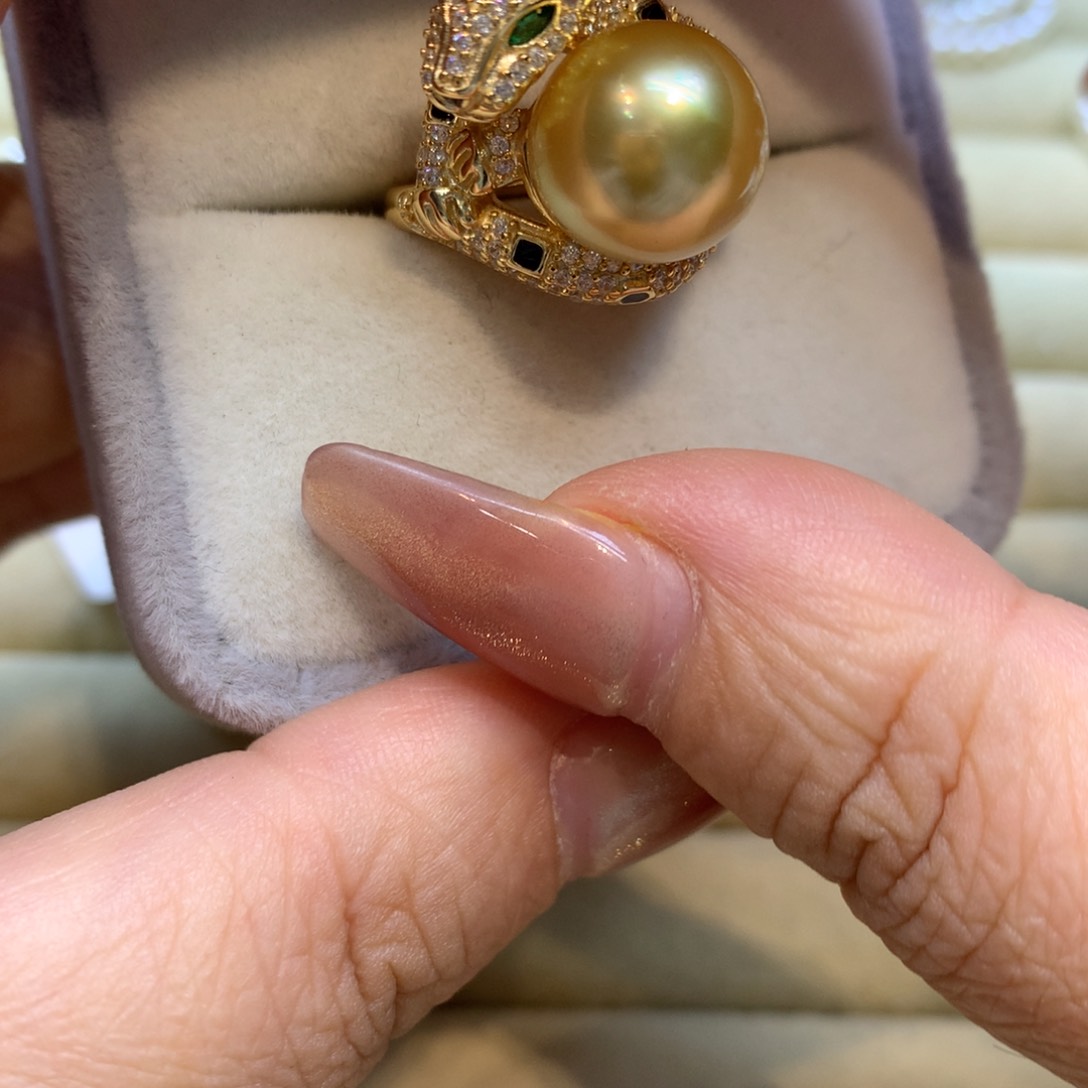 银S925镶嵌戒指海水珍珠