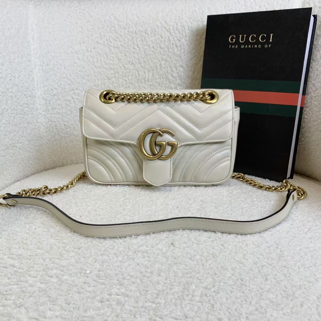 99新 GUCCI/古驰 壹臻/白金马蒙22 /18671054