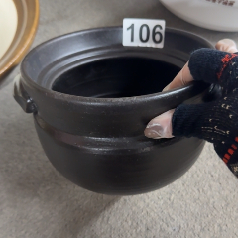 泥塑磁州窑出口尾货干烧锅口径18高12.5