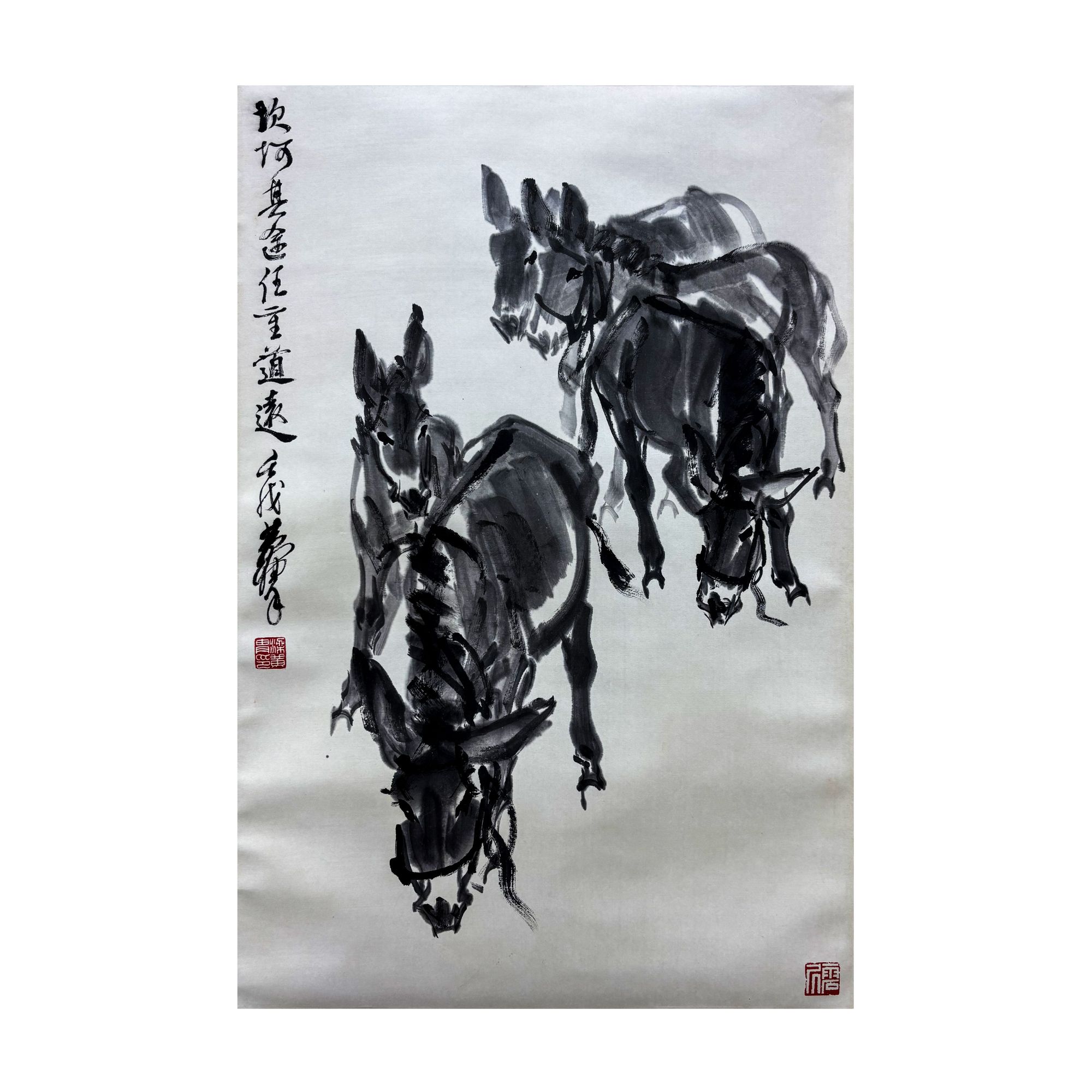 《五驴图》-著录出版《笔墨春秋》P315-69X46cm