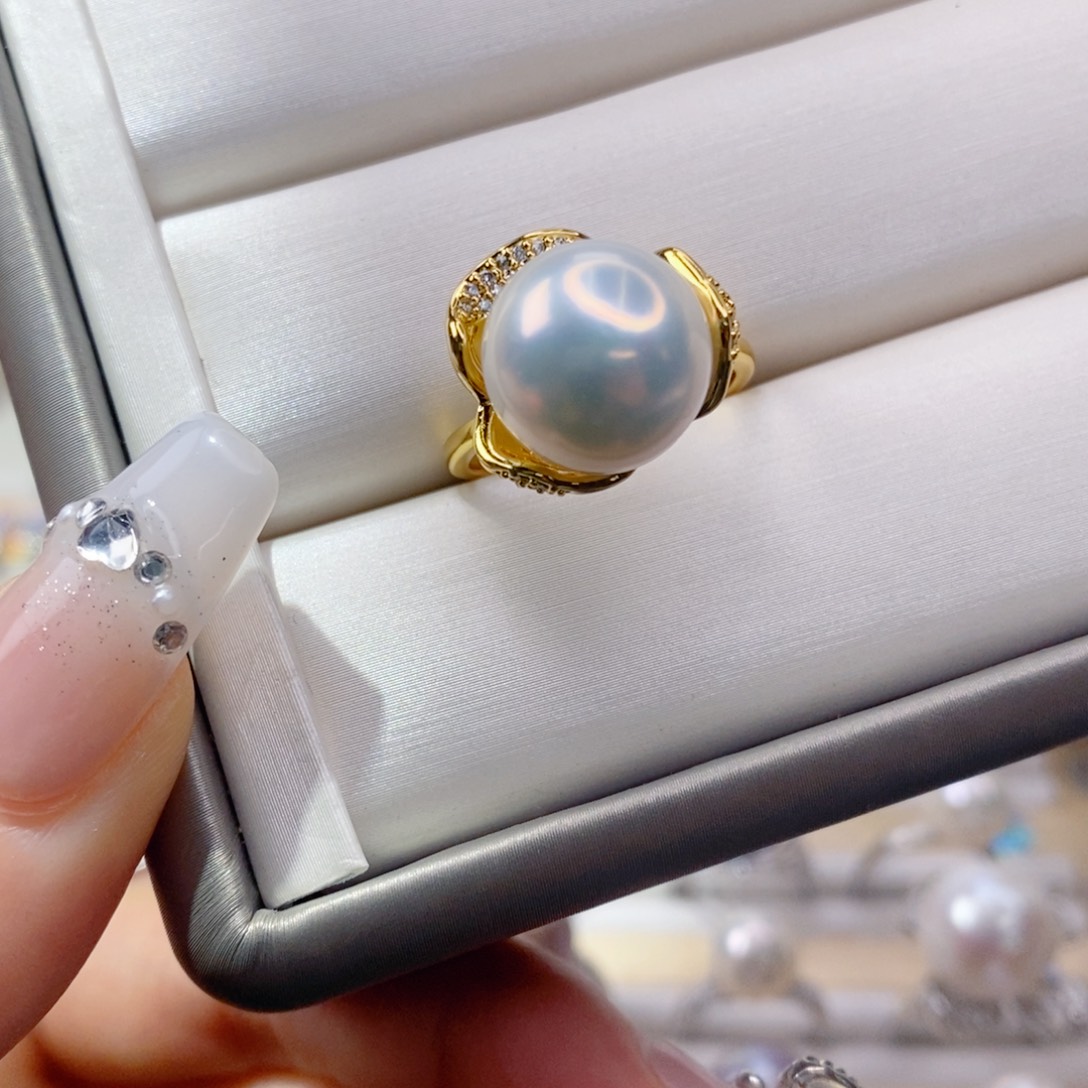 淡水珍珠戒指合金