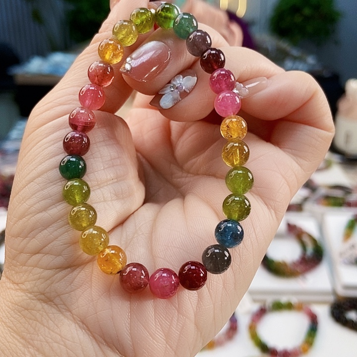 碧玺手链未镶嵌G2310单圈微色差发一